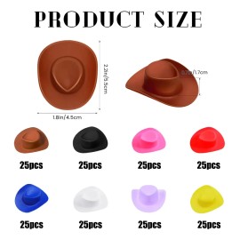 200 Pzs Mini Sombrero De Vaquero Occidental Pequeño 8 Color