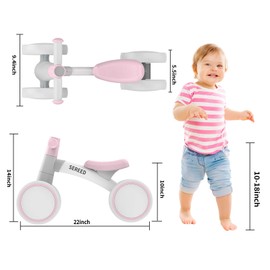 SEREED Baby Balance Bike Toys for 1 Year Old Girl Gifts, Baby Walker, One Year Old Girl Birthday Gifts, 12-24 Months Toddler Balance Bike, First Birthday Gifts