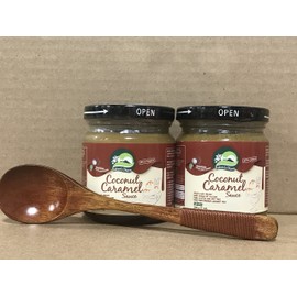 Nature's Charm Coconut Caramel Sauce 7oz Pack of 2 With FREE Natural Wood Spoon By KC Commerce (coconut caramel sauce 7oz)