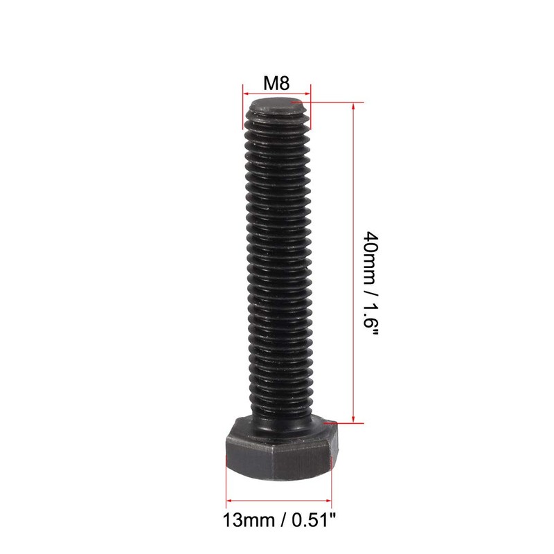 M8 x 40 mm Hex Head Left Hand Screw Bolts