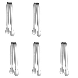 5pcs Ice Tongs,Sugar Cubes Tongs 11cm,Stainless Steel Ice Tongs, Small Serving Tongs for Tea,Coffee,Cafe,Kitchen,Afternoon Tea Sliver