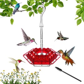 2025 Hummingbird Feeders for Outdoors - Shirem Hummingbird Feeder 30 Feeding Port Bird Easy Filling/Cleaning 11 Ounce Hummingbird Feeders with Perch for Backyard Window Decoration-W Cleaning Brush