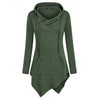 Miagooo Long Hoodie for Women, V Neck Ribbed Asymmetrical Hem