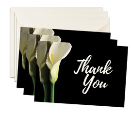 MPC Brands 25 Lily Funeral Sympathy Bereavement Thank You Cards With Envelopes - Message Inside