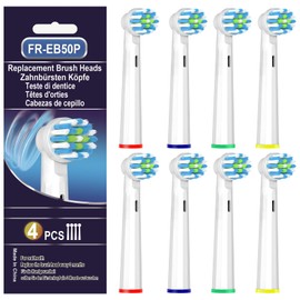 8 Pcs Replacement Toothbrush Heads Compatible with Braun Oral B，Brush Heads Compatible with Oral B Pro 1000，Genius X and Smart 1500 Series Electric Toothbrush（White）