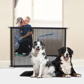 2-Pack Dog Gate for Stairs Pet Gates for The House: Dog Gate Indoor Dogs Screen Mesh Gate for Doorways Stairways 29 inches Tall, 30 inch Wide Fits 24–27'' Openi
