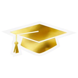 joycraft 420Pcs Graduation Cap Stickers, 1.4 inches Gold Foil Graduation Stickers, Graduation Labels Stickers for Greeting Cards Diploma Certificate Envelope Sealing