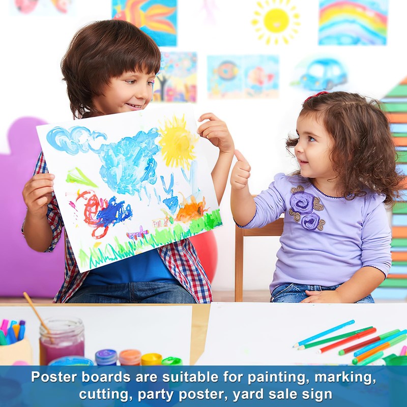 10Pcs Poster Board White Poster Paper Bulk 11" x 14",
