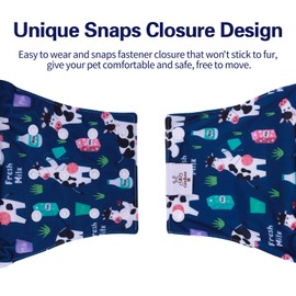 CuteBone Washable Dog Diapers Male with Snaps Reusable 3pcs a Pack Doggie Belly Band for Male Dogs Wraps KDM06XS