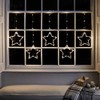Lights4fun 47 LED Stars Light Curtain Pearl White with Timer