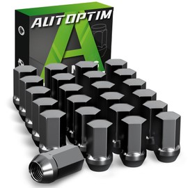 AUTOPTIM 24PCS M14x1.5 Lug Nuts - Replacement for 1999-2023 Chevy Silverado 1500, 2012-2023 Suburban, 2011-2023 Jeep Grand Cherokee, 1.75" Length 7/8" Hex Black Closed End OEM Factory Wheel Nuts