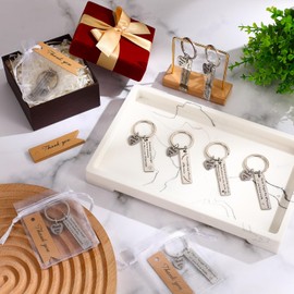 Photect 12 Sets Gifts for Graduation Colleagues Teacher Thank You Appreciation Gift Include 12 Pcs Stainless Steel Inspirational Keychain 12 Pcs Cards 12 Pcs Organza Bags for Coworker Nurse Gifts
