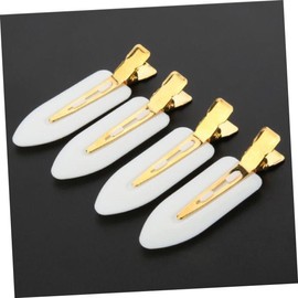 Healvian 8pcs Seamless Hair Clips No Crease Leaf Shape Bangs Positioning Clamps for All Hair Types Lightweight Makeup Tool for Women and Girls Black White