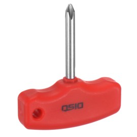 QUARKZMAN PH2 T-Handle Phillips Screwdriver #2 Magnetic Screwdriver CR-V Pocket Screwdriver for DIY Repairs, Red