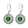 May Birthstone Earrings Emerald Earrings 925 Sterling Silver Filigree Dangle