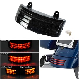 HDBUBALUS Tri-Bar Rear Fender LED Brake Tail Light Turn Signal Lamp Fit for Harley 2006-2009 Street Glide FLHX EFI FLHXI