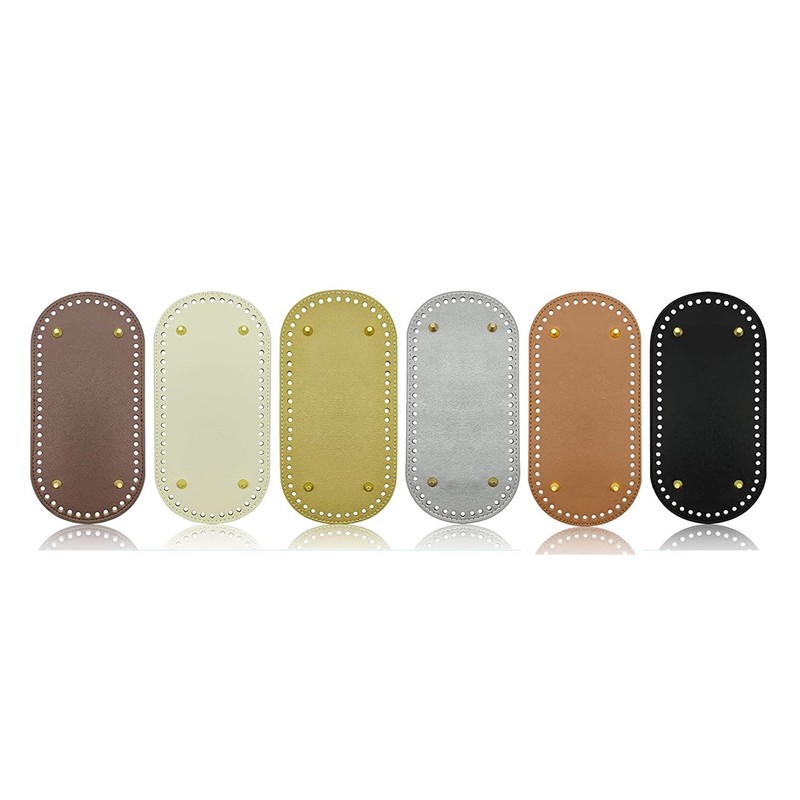 6 Pack PU Leather Bag Bottom Oval Wallet Bottom for