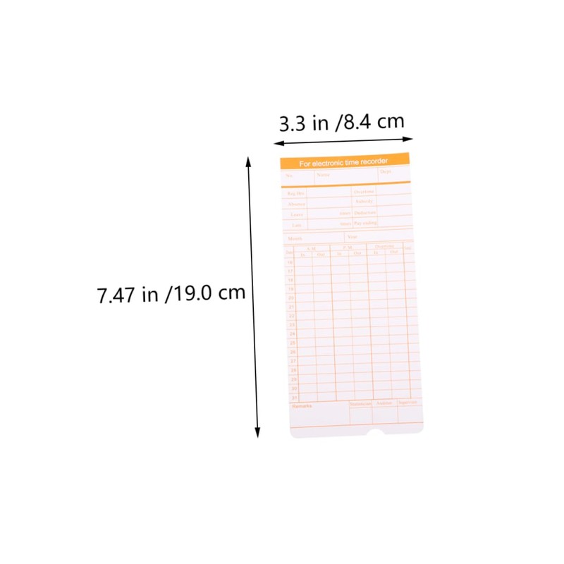 Ciieeo 200sheets Attendance Paper Cards Clock Cards for Payroll Recording