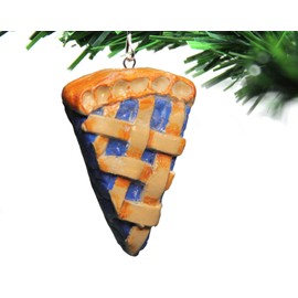 Blueberry Pie Ornament | Christmas Ornament Baked Crust Holiday dessert, Perfect Gift for Pie Lovers or Foodies