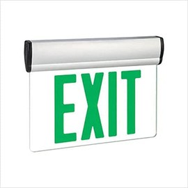 Double-Sided Edge-Lit LED Exit Sign with Green Letters - Exitronix S903-WB-SR-GM-AG