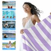 Joyinmory Beach Towel Purple Stripes Bath Pool Towels Simple Style
