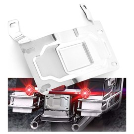 Lynlane Motorcycle License Plate Reloaction Kit on The Turn Signal Poles compatiable for Harley Softail Touring Road King Street Glide (Chrome)