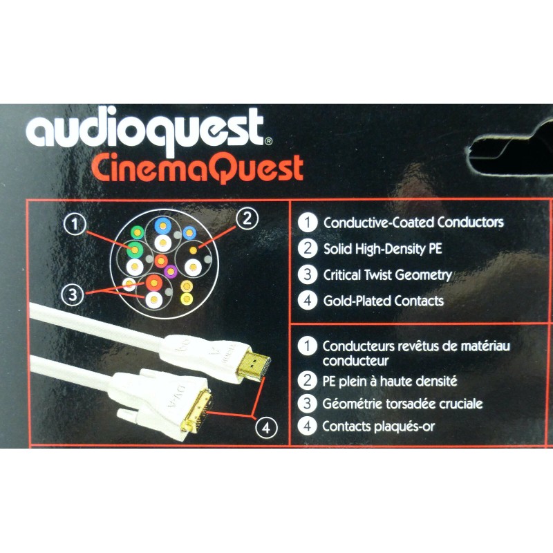 Audioquest HDMI-A HDMI to DVI-D multimedia video cable 4.5 meters