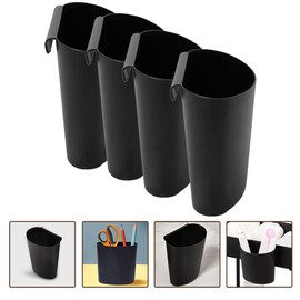 Kichvoe - 4 soportes para colgar para tazas, accesorios para carrito, cesta de utilidad, cestas de almacenamiento para colgar macetas, para lápices, cubos para colgar, color negro