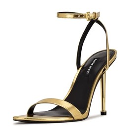 Nine West Women's Reina3 Heeled Sandal, Gold Metallic 710, 10