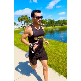 Nico Sports HydroBlast Handheld Running Water Bottle 12 oz of Quick Hydration for Long Distance Running with Large Storage Holder for Phone