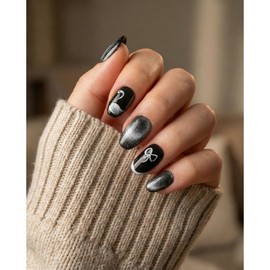 Handmade nail art premium set with nail tips S size 10pcs, 1 set, 05 Swan S / 네일팁 붙이는 수제 네일아트 프리미엄 세트 S 사이즈 10pcs, 1세트, 05백조 S