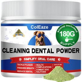 ColEaze Dog Teeth Cleaning Powder for Bad Breath, Dog Dental Powder with Natural Herbal Formula for Breath Freshener, Tartar Remover for Dogs Teeth, Plaque Off Pet Tooth Cleaning Dental Care Supplies