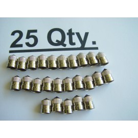 Schrader Automotive ( Schrader Bridgeport ) (25) BRASS Metal Chrome Plated Tire Wheel Air Valve Caps for Auto Car Bike Truck