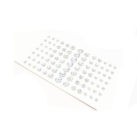 91Pcs 5MM/8MM/10MM/12MM Silver Self Adhesive Rhinestone Acrylic Stickers Craft Jewels Crystal Gems Stickers for Eyes Nail Makeup DIY