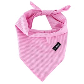 Gofshy Valentines Dog Bandanas Pink Stripes Printing Adjustable Dog Breed Bib Cute Cotton Scarf Handkerchief for Small&XS Dogs Pets Cats
