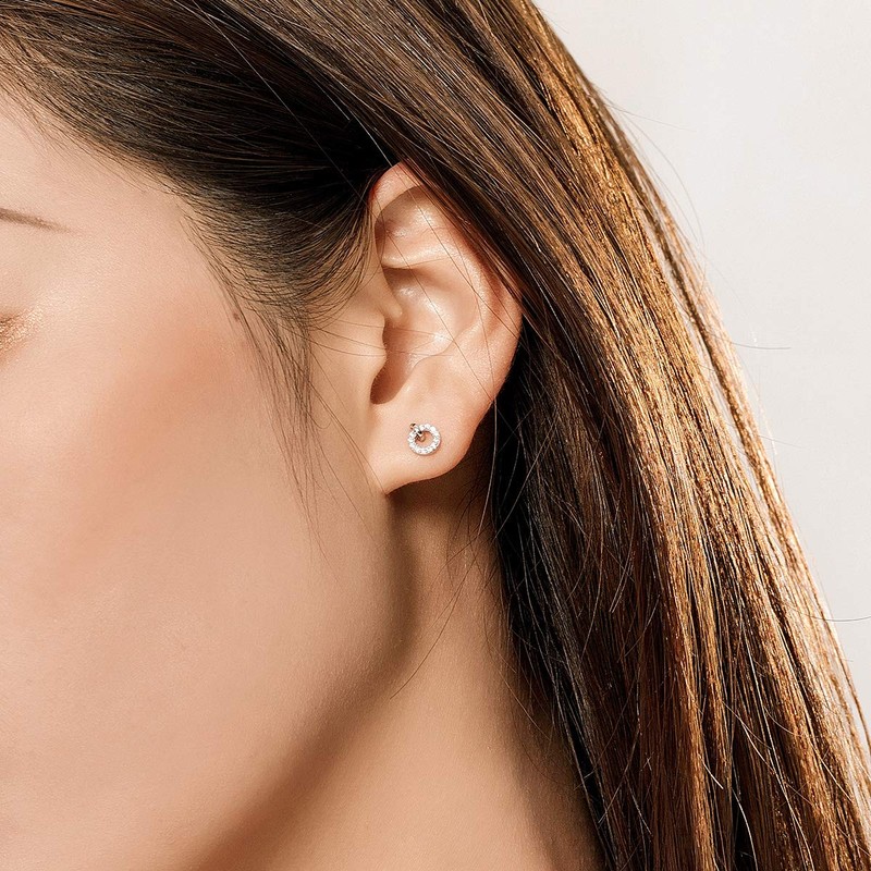 Women Wedding Engagement Statement Jewellery Geometric Circle Round Stud Earrings