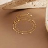 Turandoss Gold Plated Bracelets for Women, Dainty 14K Gold Butterfly