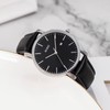 BUREI Men’s Watches, Ultra Thin, Black, Minimalist Quartz with Date