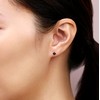 Natural Black Onyx Round Stud Earrings for Women in 925