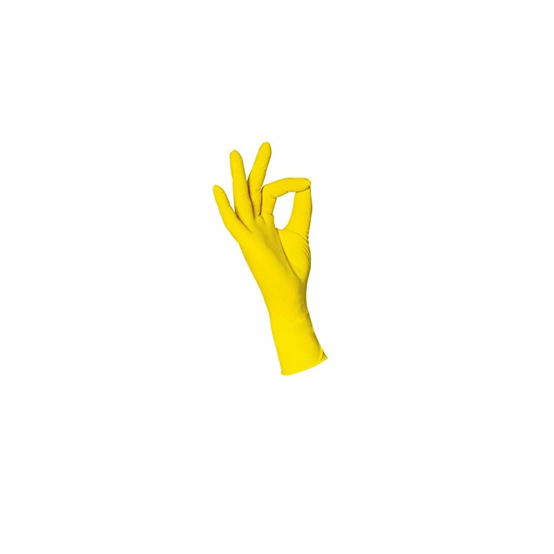 AMPri Med-Comfort Lemon Nitrile Gloves, Yellow, Pack of 100, Size