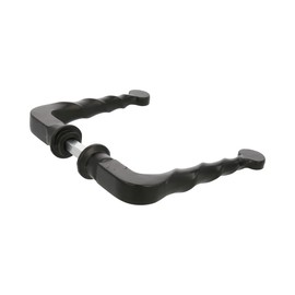 MS Beschläge Pair of Handles Black Matt Solid Zamak Door Handle Garden Gate Fitting Door Opener Door Handle Wrought Iron Look Pair Door Fitting 8 mm Square