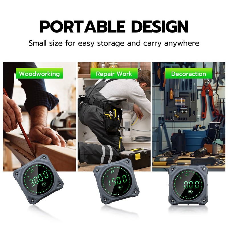 Wigearss Digital LCD Protractor, Inclinometer, Angle Finder with Four-Sided Magnet