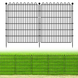 5 Panels No Dig Decorative Garden Fence for Yard, 32 in(H) X 11.8 ft(L) Animal Barrier Fencing for Outdoor Dog, Metal Portable Garden Fences for Borders, Pets, Landscape, Temporary Fence