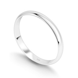 KEZEF Sterling Silver Wedding Band Ring for Men and Women – Wedding Bands for Her, Wedding Band for Women and Men, 2mm Width Silver Ring Size 7