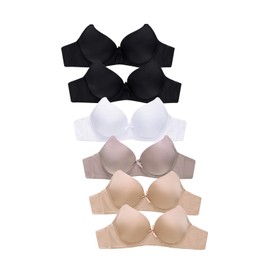 Women's Basic Plain Bras, Pack of 6 - (Lydia, 36C)