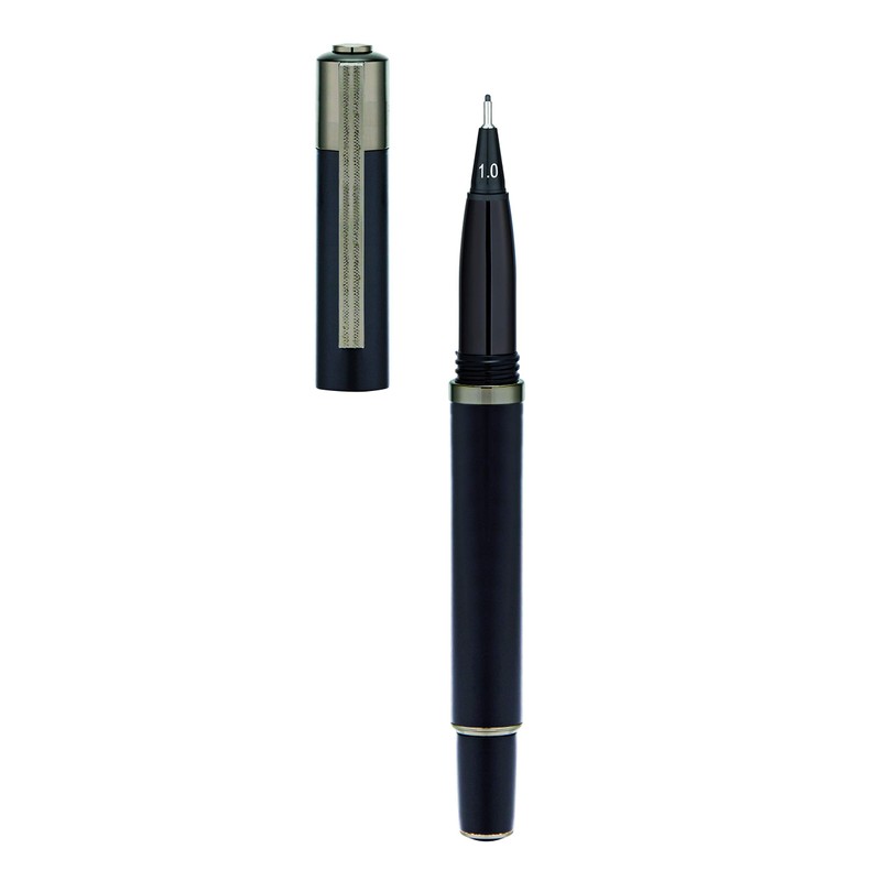 Yookers Metis Refillable Fibre Pen in Matt Black Lacquer 1.0mm