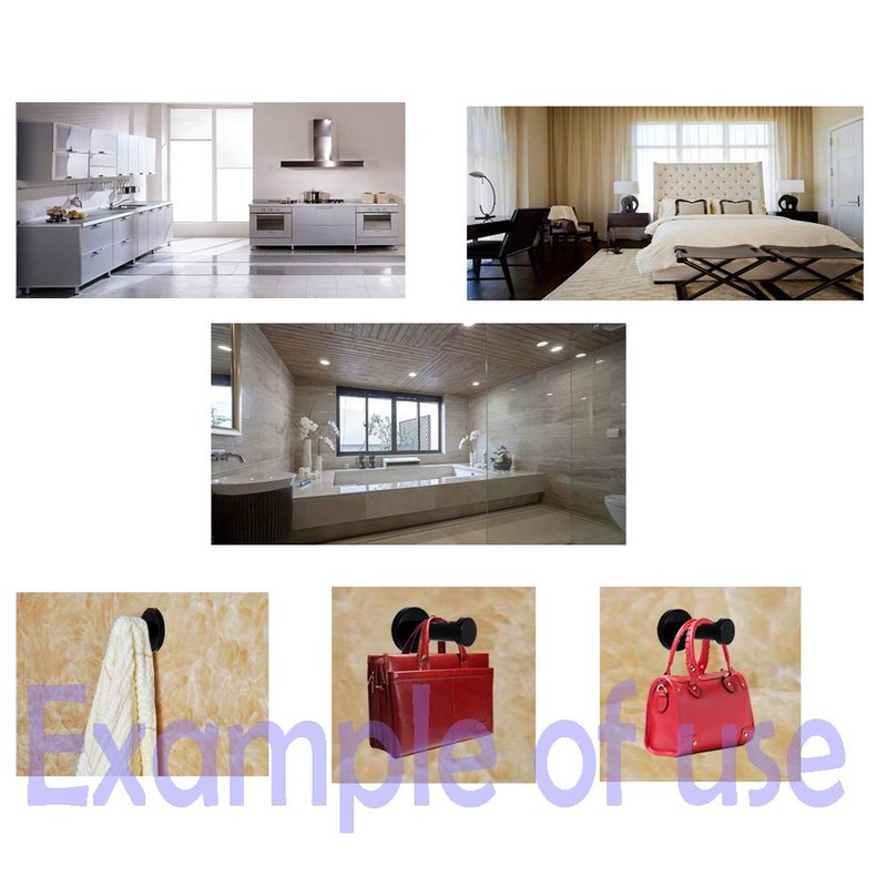 Classic Black Stainless Steel Heavy Duty Wall Mount Hooks, Bath