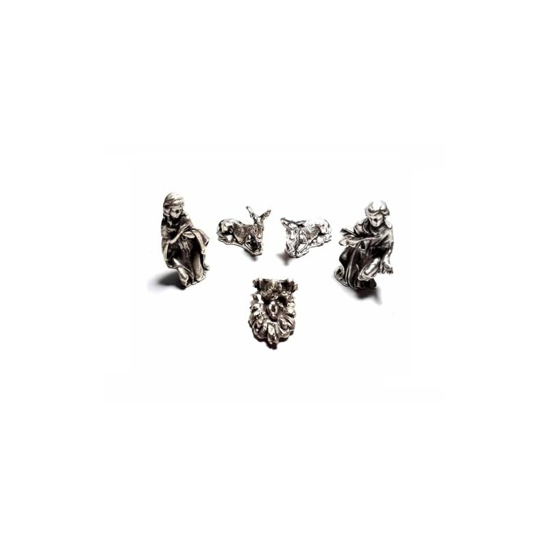 Receive 5 metal shepherds 3 cm high, 1 nativity maria