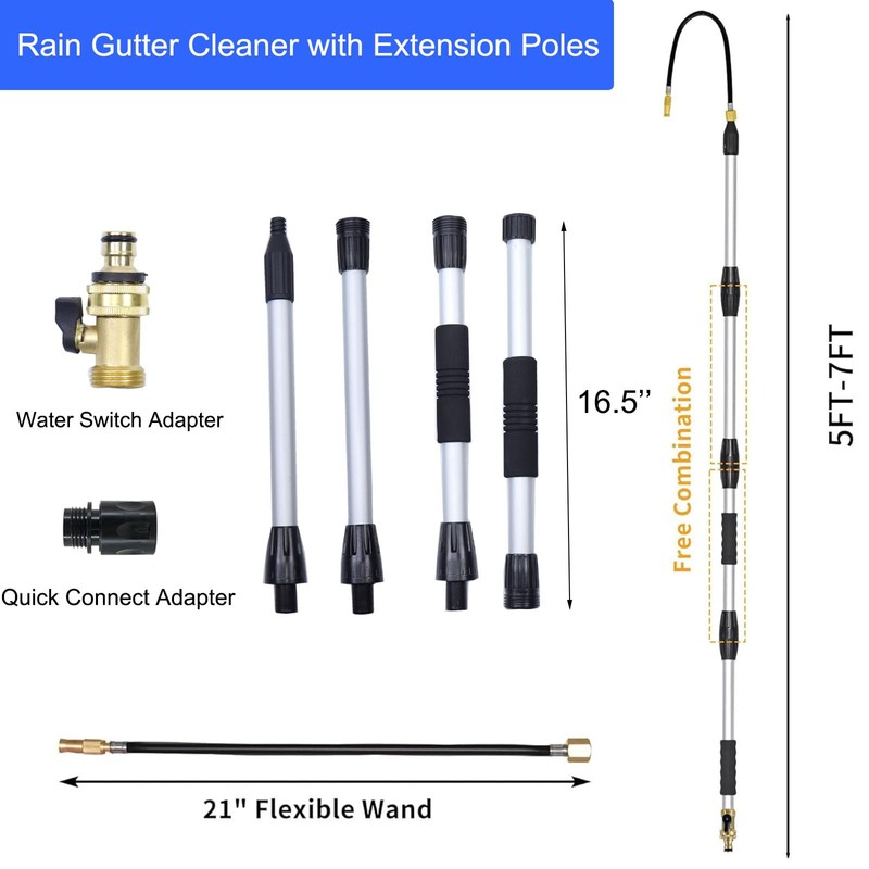 Telescopic Gutter Cleaning Tools from the Ground, Rain Gutter Cleaner