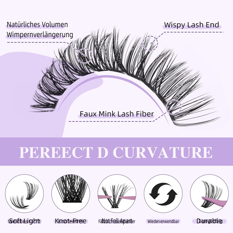B&Q ClassicWisp Eyelash Extensions Set - 280 Pieces Cluster Lash